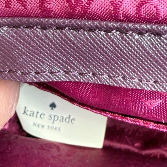 KATE SPADE SAFFIANO LEATHER FOLD OVER SMALL MESSENGER CROSSBODY BAG Preppy Plum - Picture 13 of 14